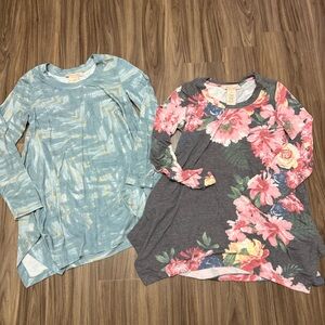 2 of Philosophy women’s tunic sweater size S grey pink floral print
